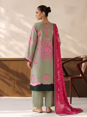 3 Pcs Women's Unstitched Printed Suit thumbnail 2