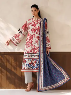 3 Pcs Women's Unstitched Printed Suit