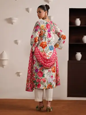 3 Pcs Women's Unstitched Printed Suit thumbnail 2