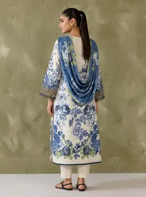 3 Pcs Women's Unstitched Printed Suit thumbnail 2