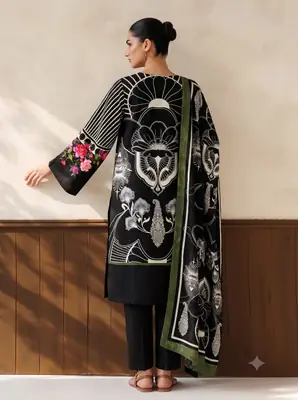 3 Pcs Women's Unstitched Printed Suit thumbnail 2