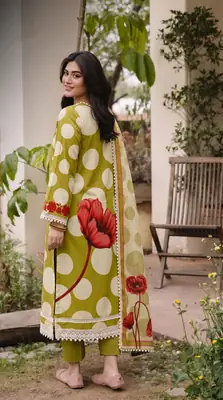 3 Pcs Women's Unstitched Printed Suit thumbnail 2