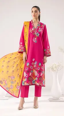 3 Pcs Women's Unstitched Printed Suit