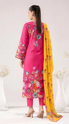 3 Pcs Women's Unstitched Printed Suit thumbnail 2