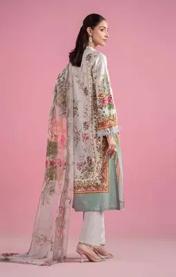 3 Pcs Women's Unstitched Printed Suit thumbnail 2