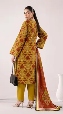 3 Pcs Women's Unstitched Printed Suit thumbnail 2