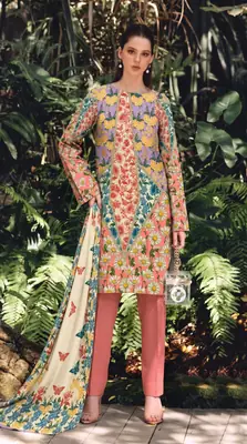 3 Pcs Women's Unstitched Printed Suit
