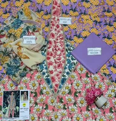 3 Pcs Women's Unstitched Printed Suit thumbnail 3