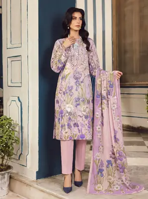 3 Pcs Women's Unstitched Printed Suit