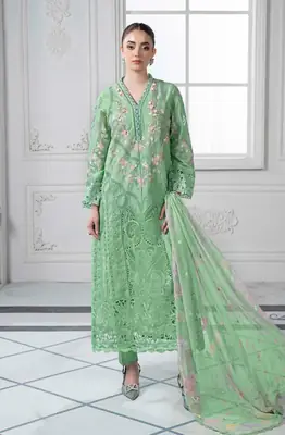 3 Pcs Women's Unstitched Plain Suit