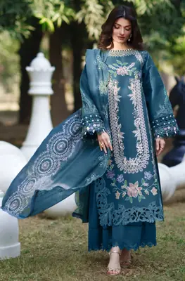 3 Pcs Women's Unstitched Plain Suit
