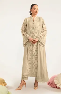 3 Pcs Women's Unstitched Plain Suit