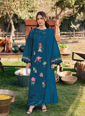 3 Pcs Women's Unstitched Plain Suit