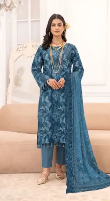 3 Pcs Women's Unstitched Printed Suit
