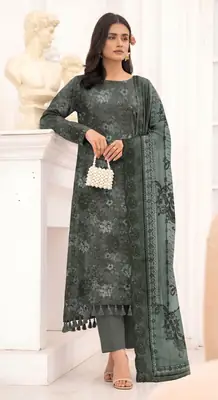 3 Pcs Women's Unstitched Printed Suit