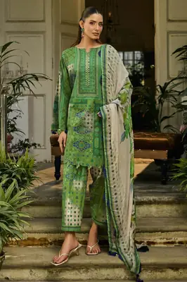 3 Pcs Women's Unstitched Printed Suit
