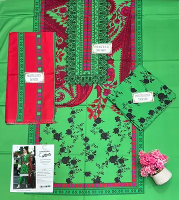 3 Pcs Women's Unstitched Printed Suit