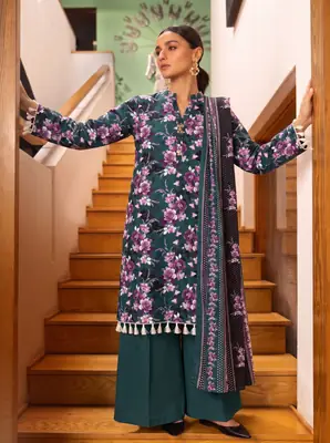3 Pcs Women's Unstitched Printed Suit