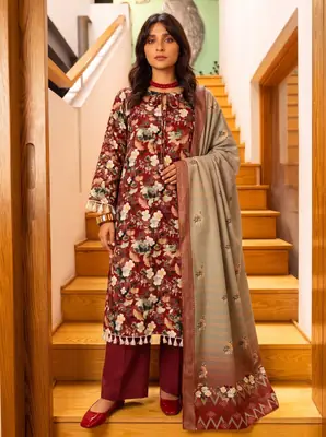 3 Pcs Women's Unstitched Printed Suit