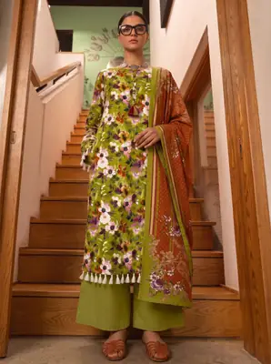 3 Pcs Women's Unstitched Printed Suit