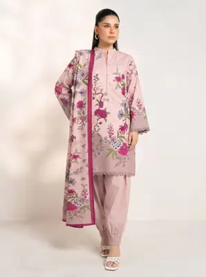 3 Pcs Women's Unstitched Printed Suit