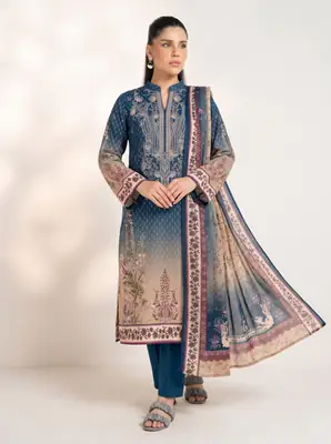 3 Pcs Women's Unstitched Printed Suit