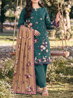 3 Pcs Women's Unstitched Printed Suit