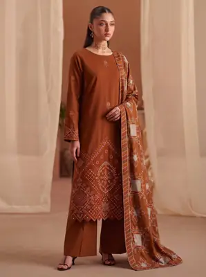 3 Pcs Women's Unstitched Plain Suit