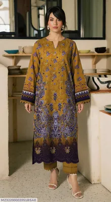 2 Pcs Women's Unstitched Embroidered Suit