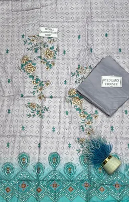 2 Pcs Women's Unstitched Embroidered Suit thumbnail 4