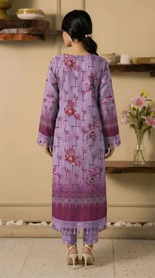 2 Pcs Women's Unstitched Embroidered Suit thumbnail 2