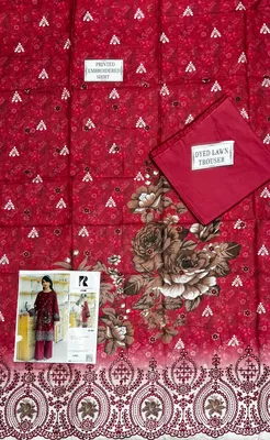 2 Pcs Women's Unstitched Embroidered Suit thumbnail 3