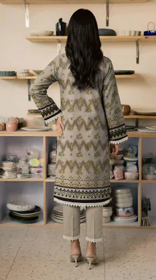Women's Embroidered Lawn Suit Yellow Bakra Eid Party Wear thumbnail 2