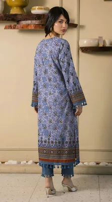 Women's Blue Embroidered Lawn Suit 2 Pcs thumbnail 2