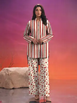 2 Pcs Women's Unstitched Printed Suit