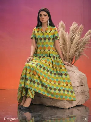 2 Pcs Women's Unstitched Printed Suit