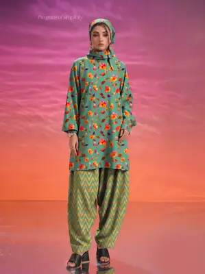 2 Pcs Women's Unstitched Printed Suit