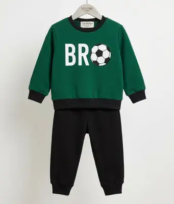 2 Pcs Girl's Fleece Printed Shirt And Trouser Set
