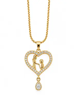 Love Heart Design 1 Carat Gold Plated pandent