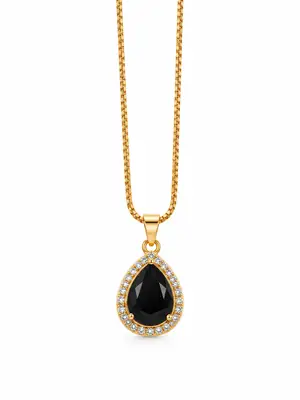 Pearl Stone 1 Carat Gold Plated Artificial Stones Necklace