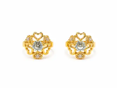 Modern Design 1 Carat Gold Plated Earrings