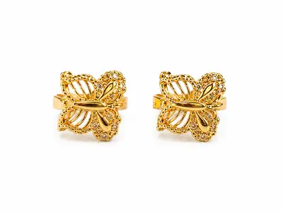 Butterfly Design 1 Carat Gold Plated Earrings