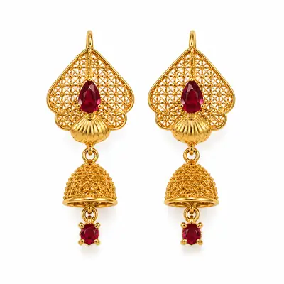 Modern Design 1 Carat Gold Plated Zircon Earrings