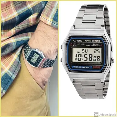 Stainless Steel Digital Display Watch For Men 