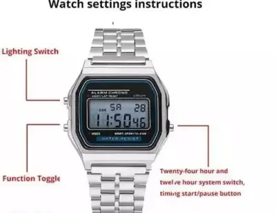 Stainless Steel Digital Display Watch For Men  thumbnail 2