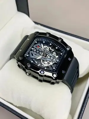 Richard Black Belt Skeleton Watch  thumbnail 2