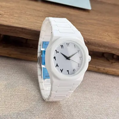Men's Carbon Fiber White Arabic Aura Watch thumbnail 2