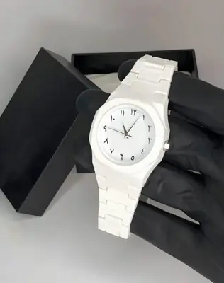 Men's Carbon Fiber White Arabic Aura Watch thumbnail 4