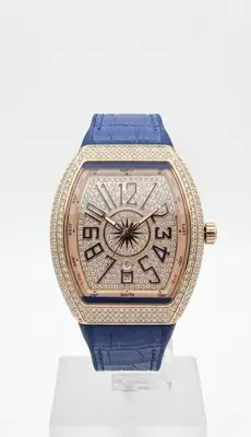 Diamond Stone Men's Luxury Fashion Watch, (Working Date & Premium Textured Strap) thumbnail 3