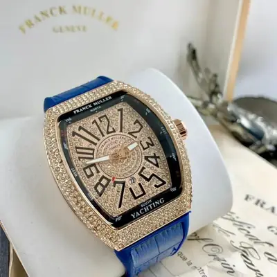 Diamond Stone Men's Luxury Fashion Watch, (Working Date & Premium Textured Strap) thumbnail 9